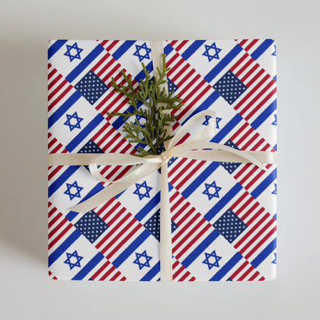 Israel-USA Flag Gift Wrapping Paper The Israel Store