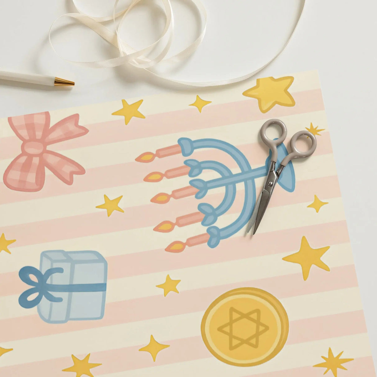 Holiday Star of David Wrapping Paper – 3-Pack for Hanukkah & Christmas The Israel Store