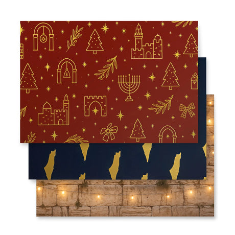 Jerusalem Celebration Gift Wrapping Paper (3 Pack) The Israel Store