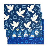 Hanukkah Christmas Star of David Gift Wrapping Paper – 3-Pack of Joyful Blue Designs The Israel Store