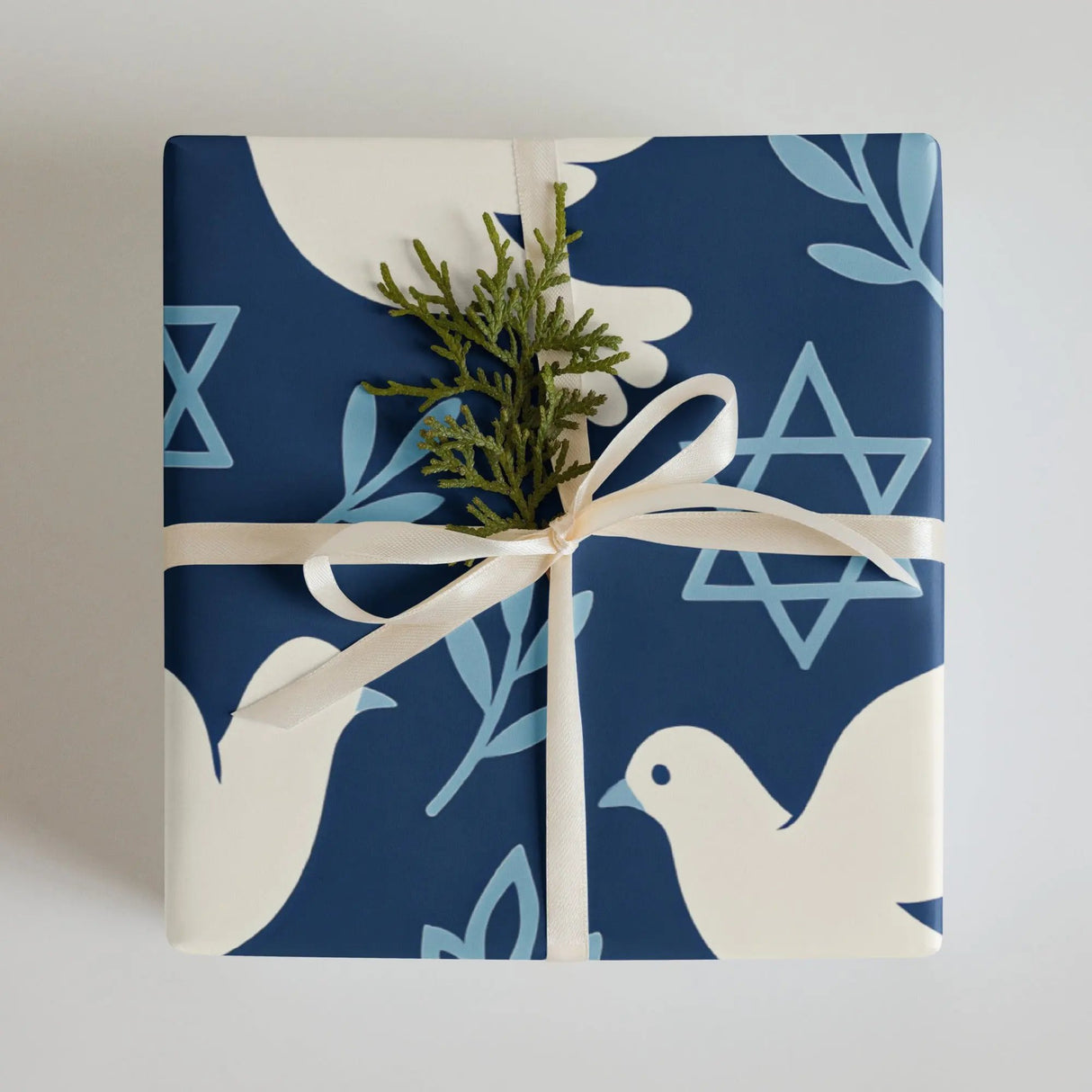 Hanukkah Christmas Star of David Gift Wrapping Paper – 3-Pack of Joyful Blue Designs The Israel Store