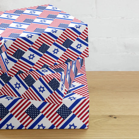 Israel-USA Flag Gift Wrapping Paper The Israel Store