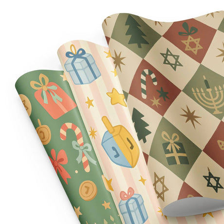 Holiday Star of David Wrapping Paper – 3-Pack for Hanukkah & Christmas The Israel Store