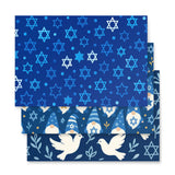Hanukkah Christmas Star of David Gift Wrapping Paper – 3-Pack of Joyful Blue Designs The Israel Store