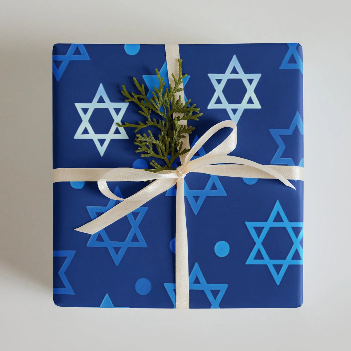 Hanukkah Christmas Star of David Gift Wrapping Paper – 3-Pack of Joyful Blue Designs The Israel Store