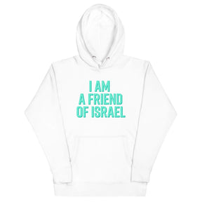 Friend Of Israel Unisex Hoodie - Blue Design The Israel Store
